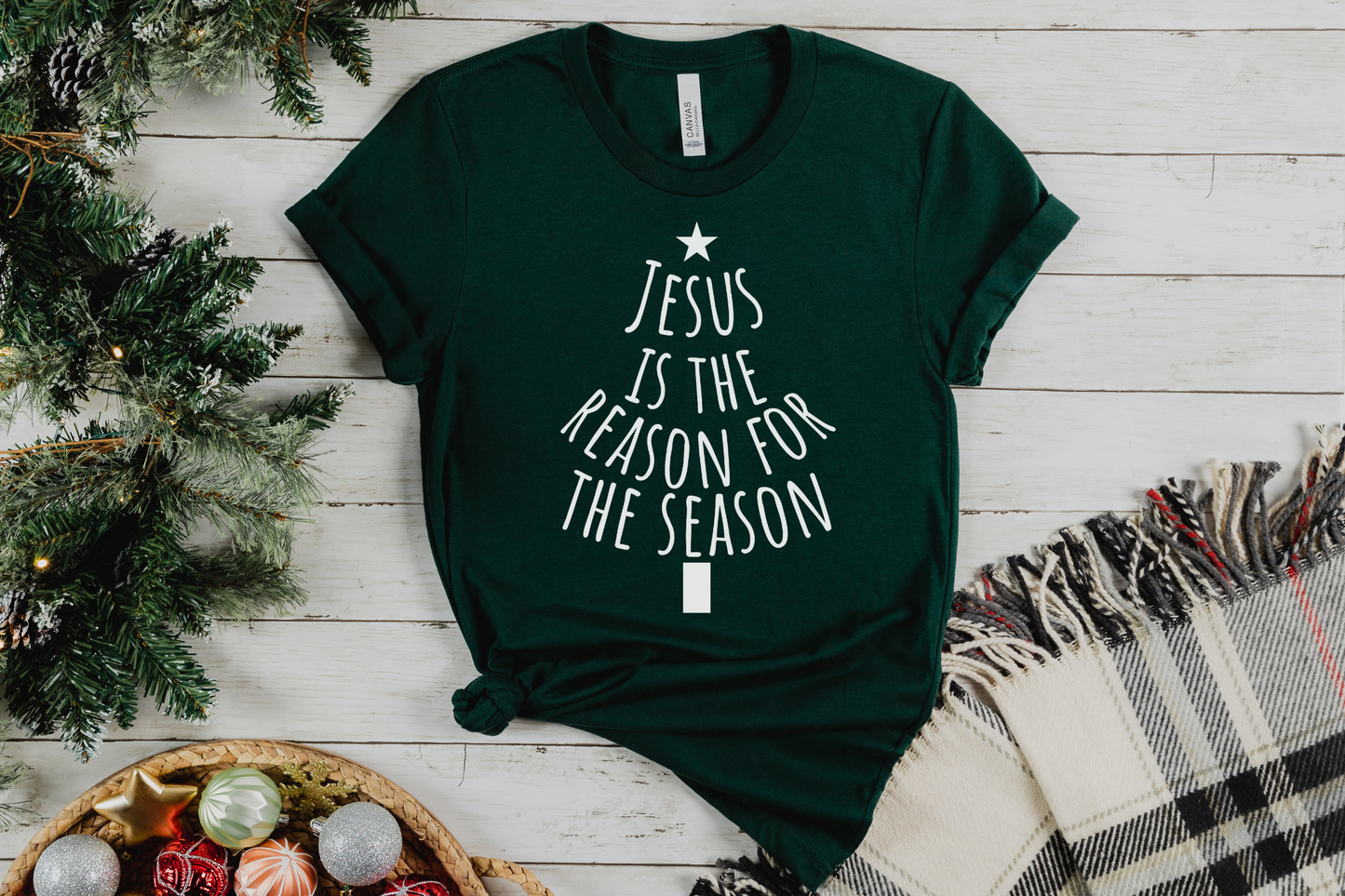 Christmas Christian Jesus is the Reason for the Season Graphic Tee