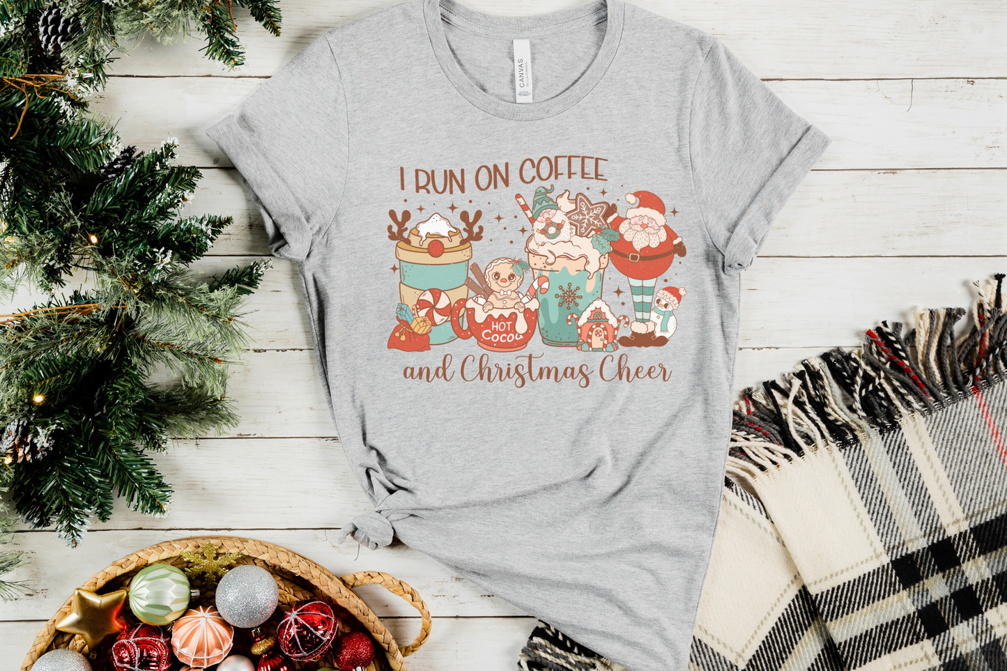 Christmas Coffee and Christmas Cheer Graphic Tee