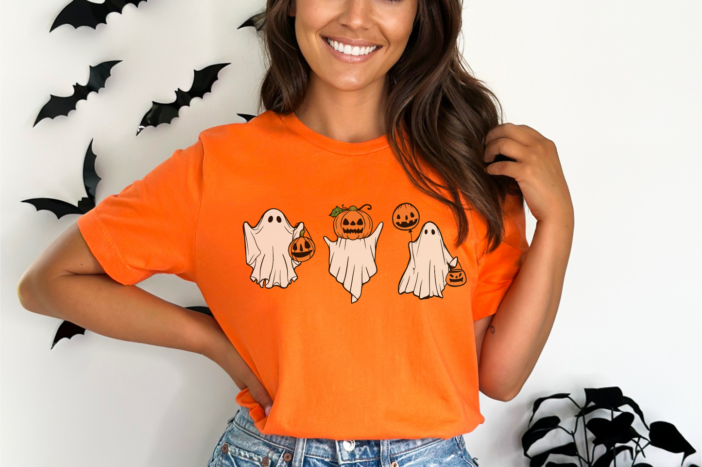 Halloween Ghost Jack-O-Lantern Graphic Tee