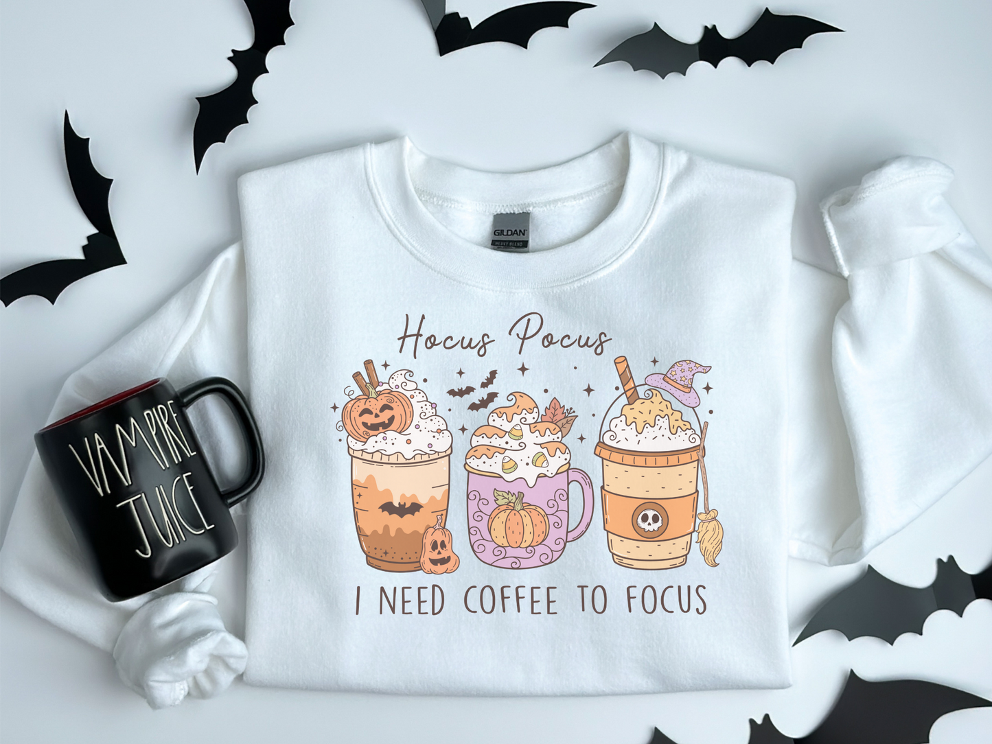 Halloween Hocus Pocus I Need Coffee to Focus Sweatshirt
