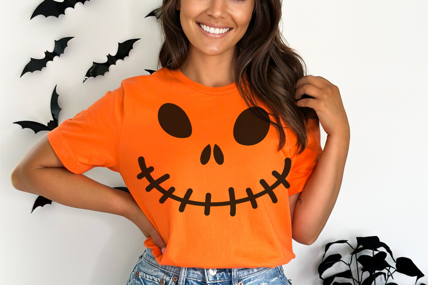Halloween Stitched Face Graphic Tee