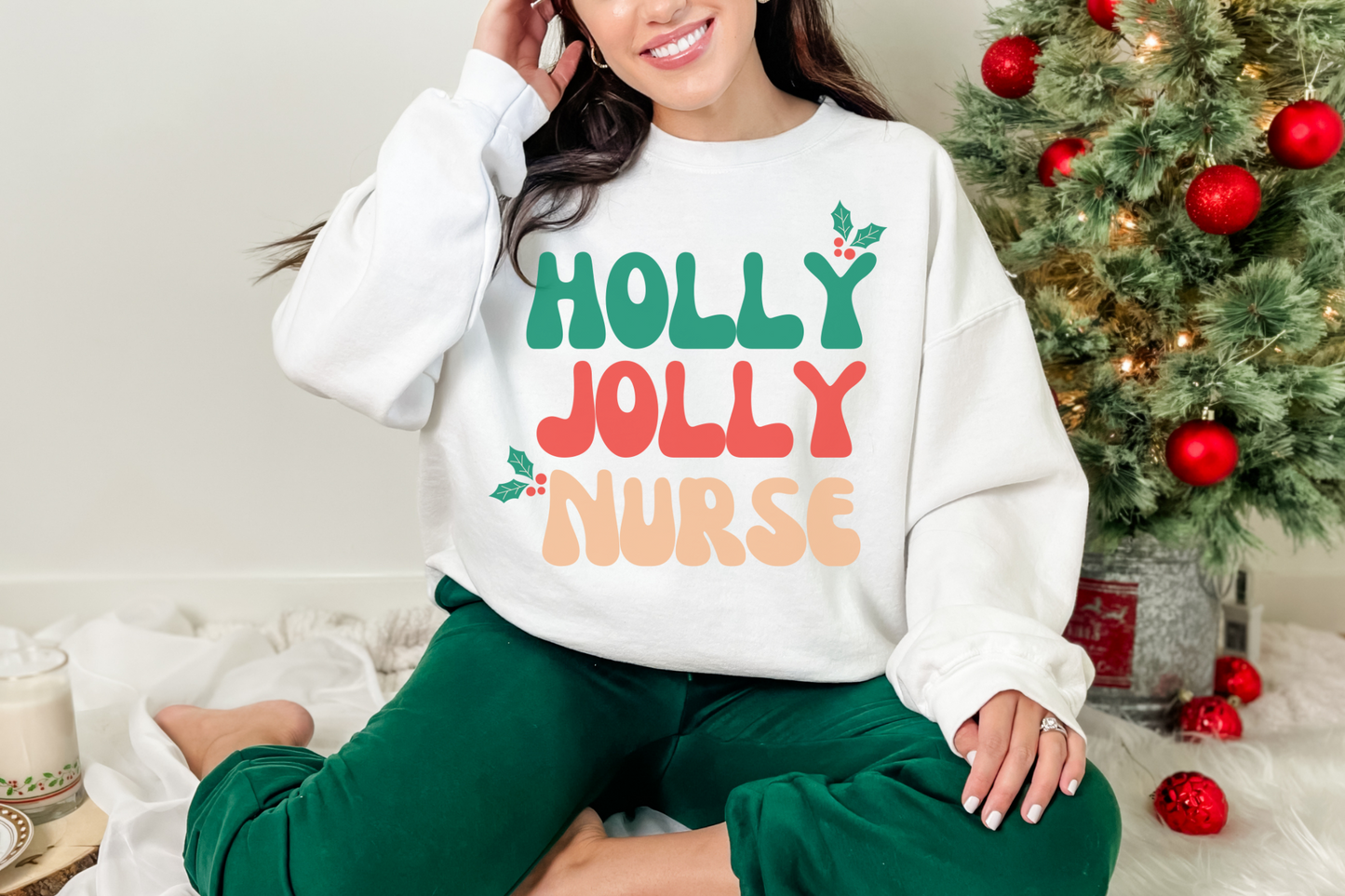 Christmas Holly Jolly Nurse Sweatshirt