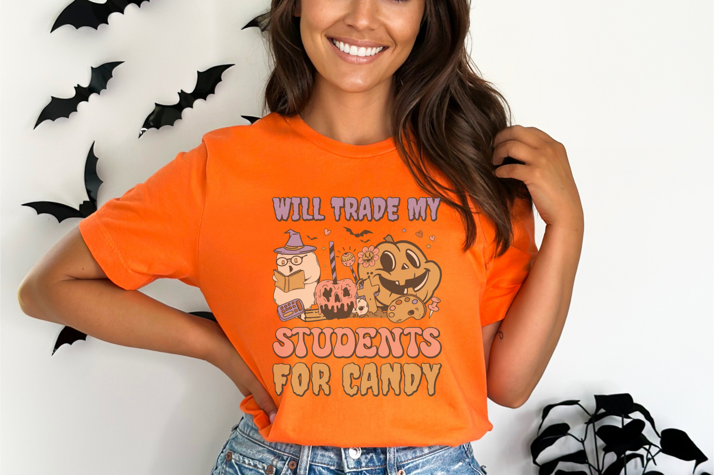 Halloween Will Trade My Students for Candy Graphic Tee