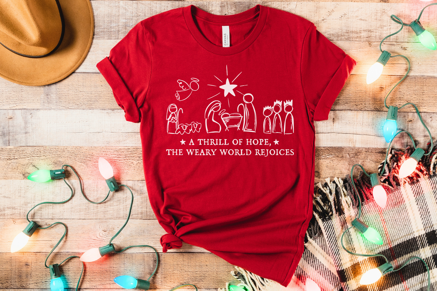 A Thrill of Hope Christian Christmas Graphic Tee
