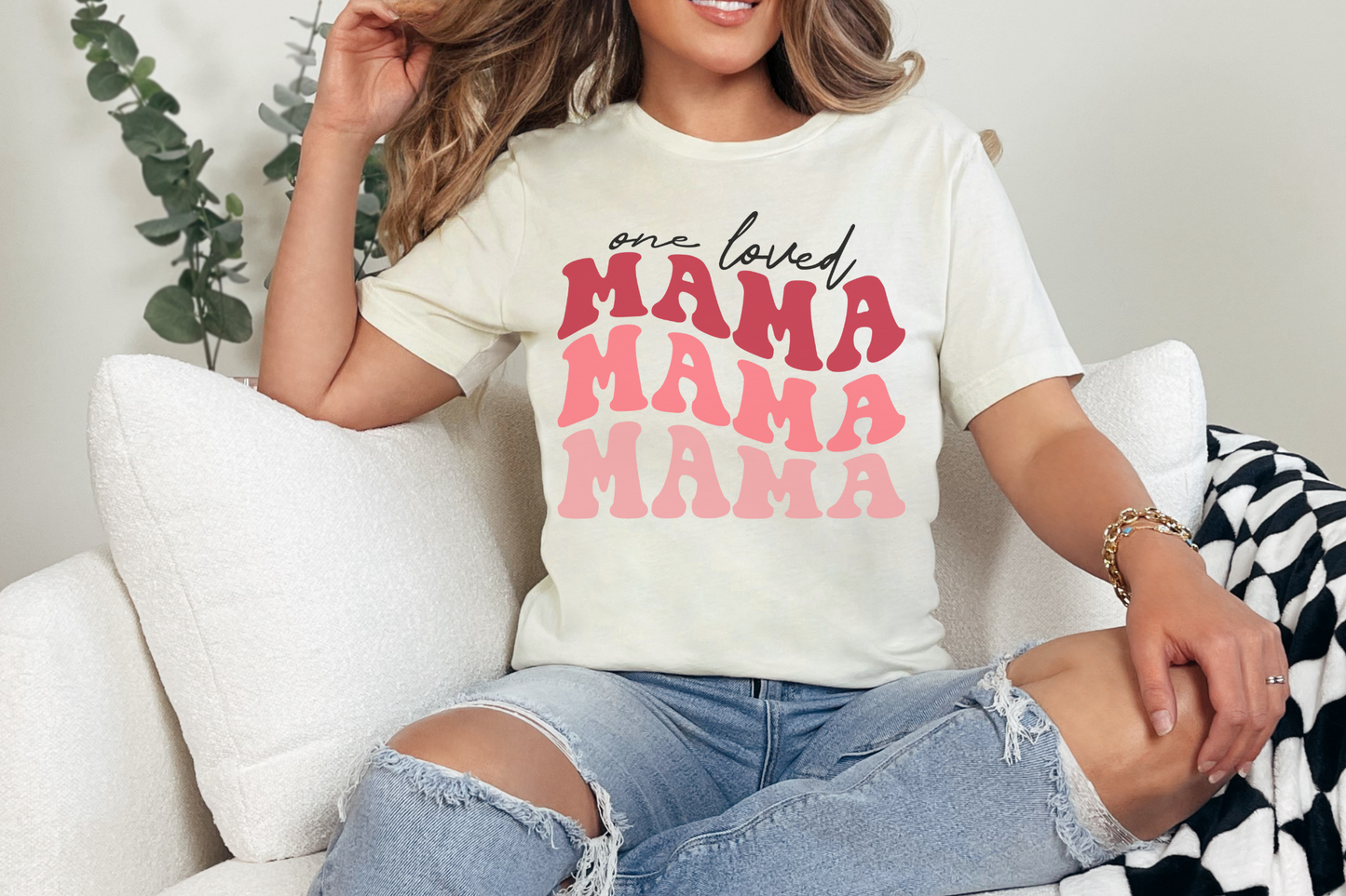 Valentine's Day One Loved Mama Graphic Tee