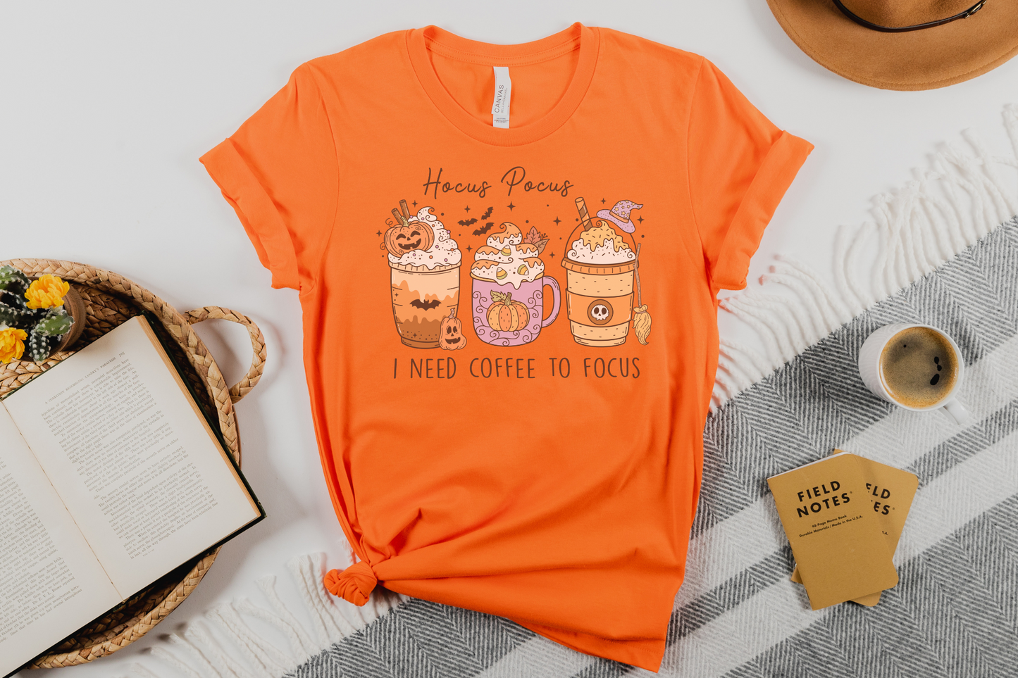 Halloween Hocus Pocus I Need Coffee to Focus Graphic Tee