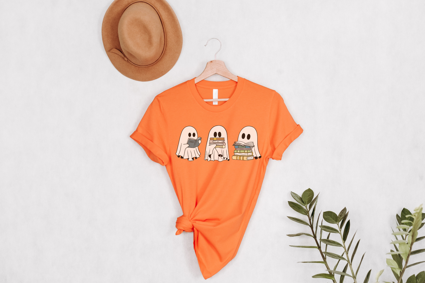 Halloween Ghosts Reading Books Graphic Tee