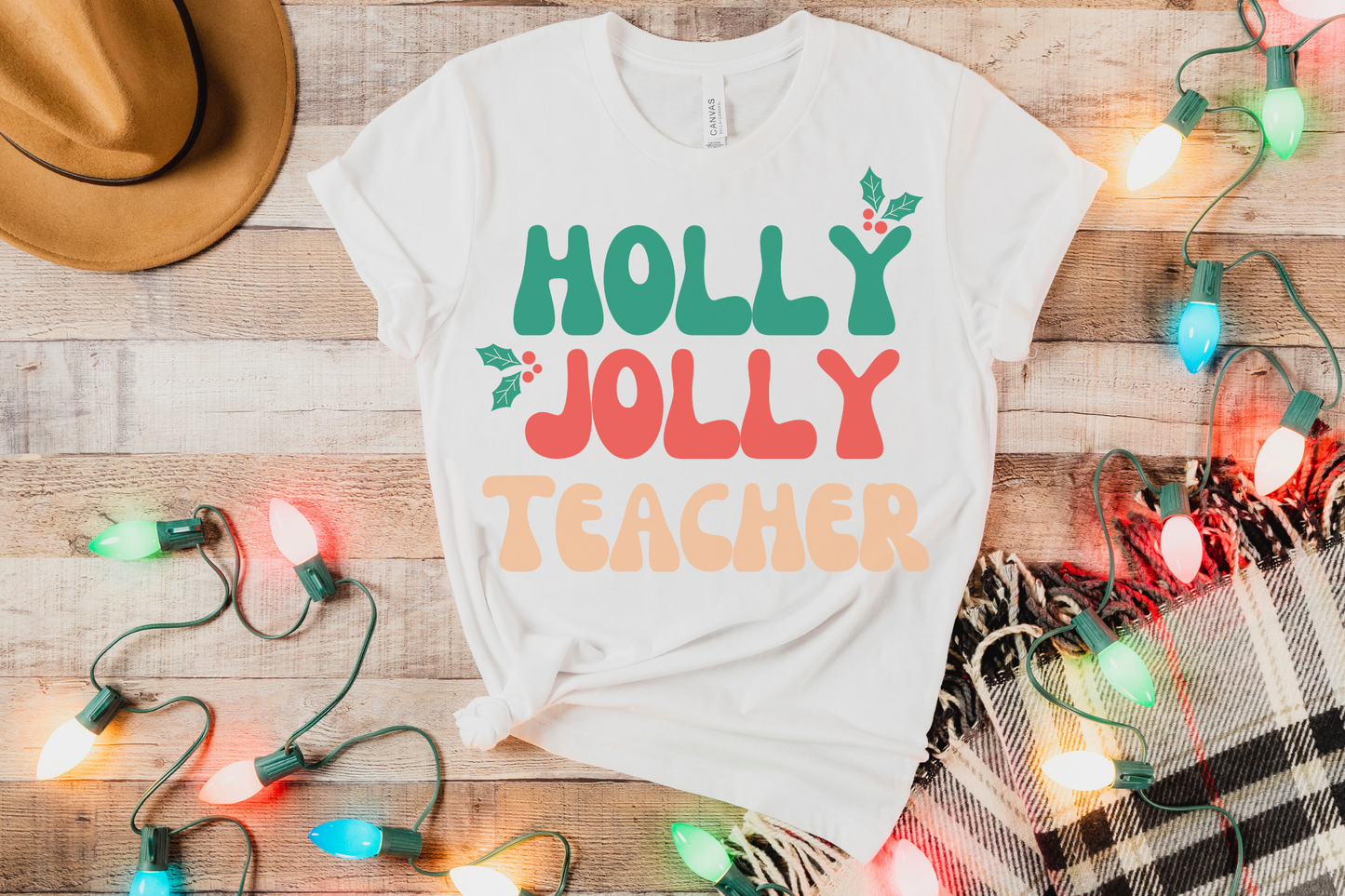 Christmas Holly Jolly Teacher Graphic Tee