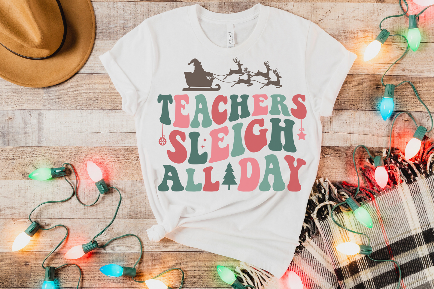 Christmas Teachers Sleigh All Day Graphic Tee