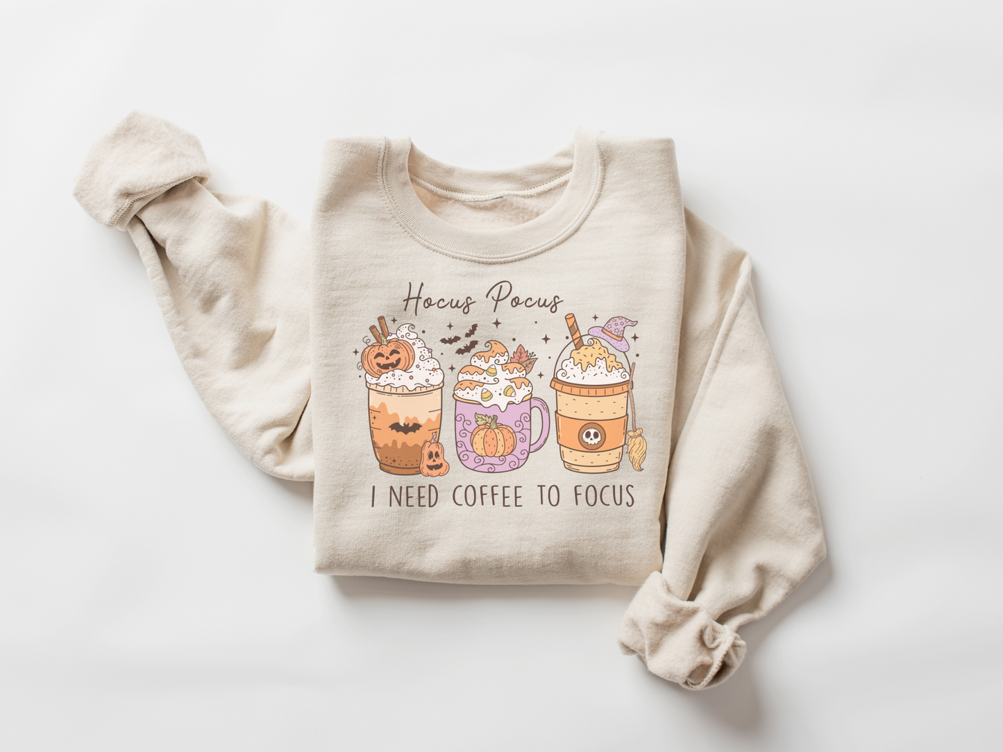 Halloween Hocus Pocus I Need Coffee to Focus Sweatshirt