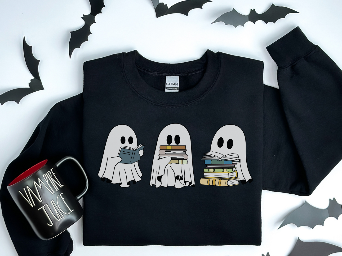 Halloween Ghosts Reading Books Sweatshirt