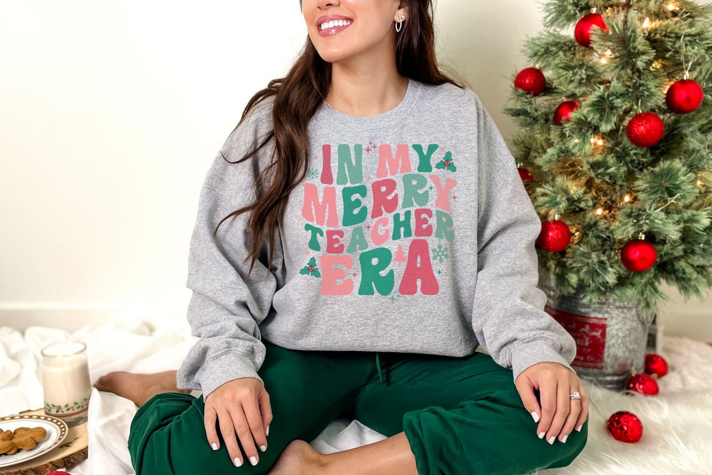 Christmas In My Merry Teacher Era Sweatshirt