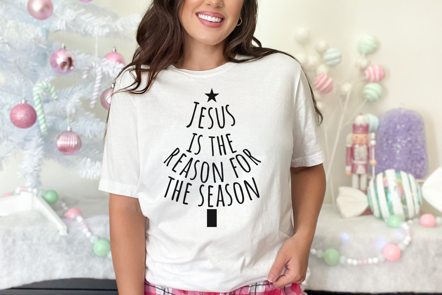 Christmas Christian Jesus is the Reason for the Season Graphic Tee