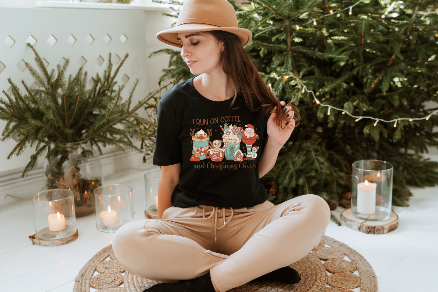 Christmas Coffee and Christmas Cheer Graphic Tee