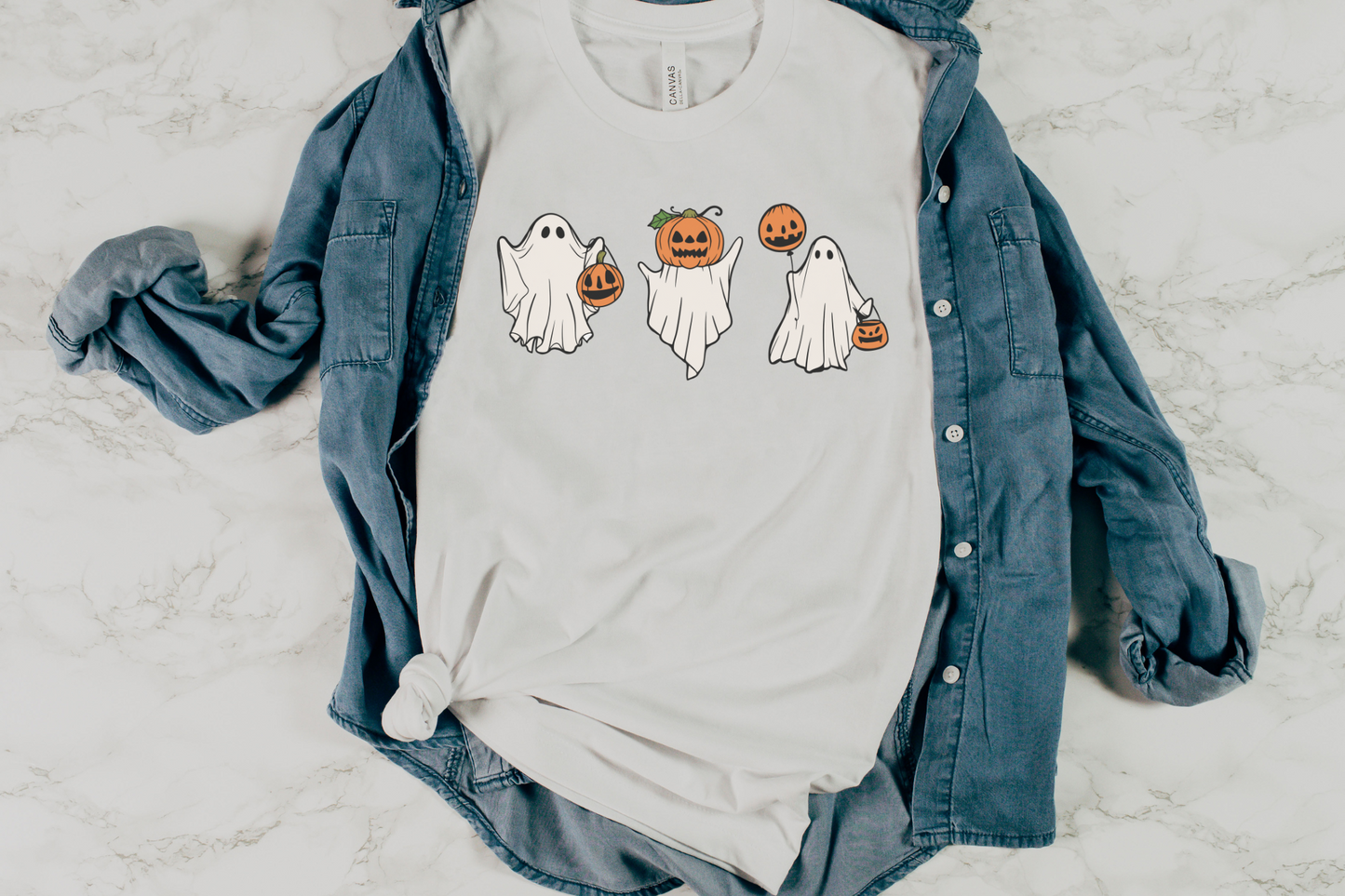 Halloween Ghost Jack-O-Lantern Graphic Tee