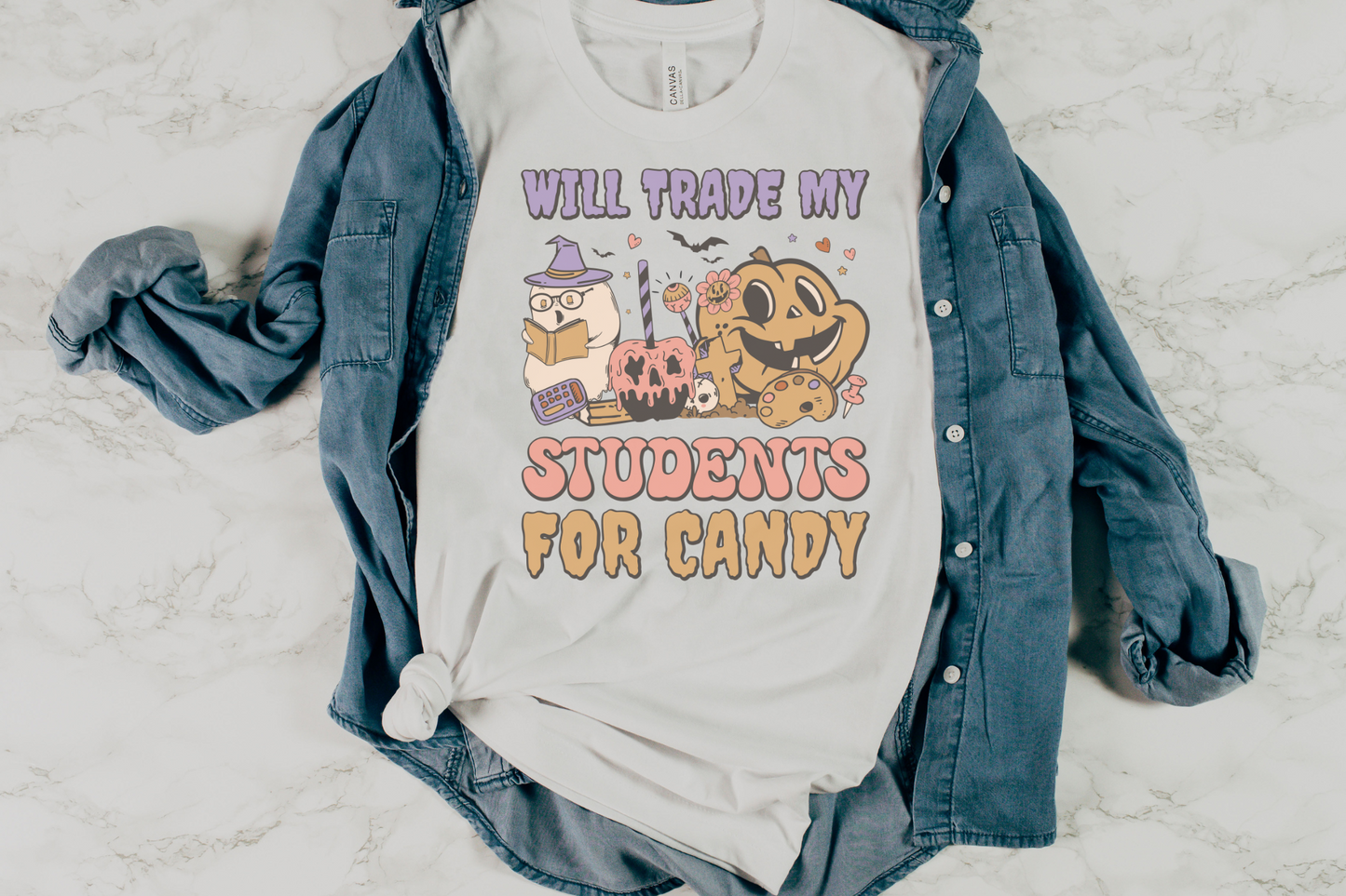 Halloween Will Trade My Students for Candy Graphic Tee