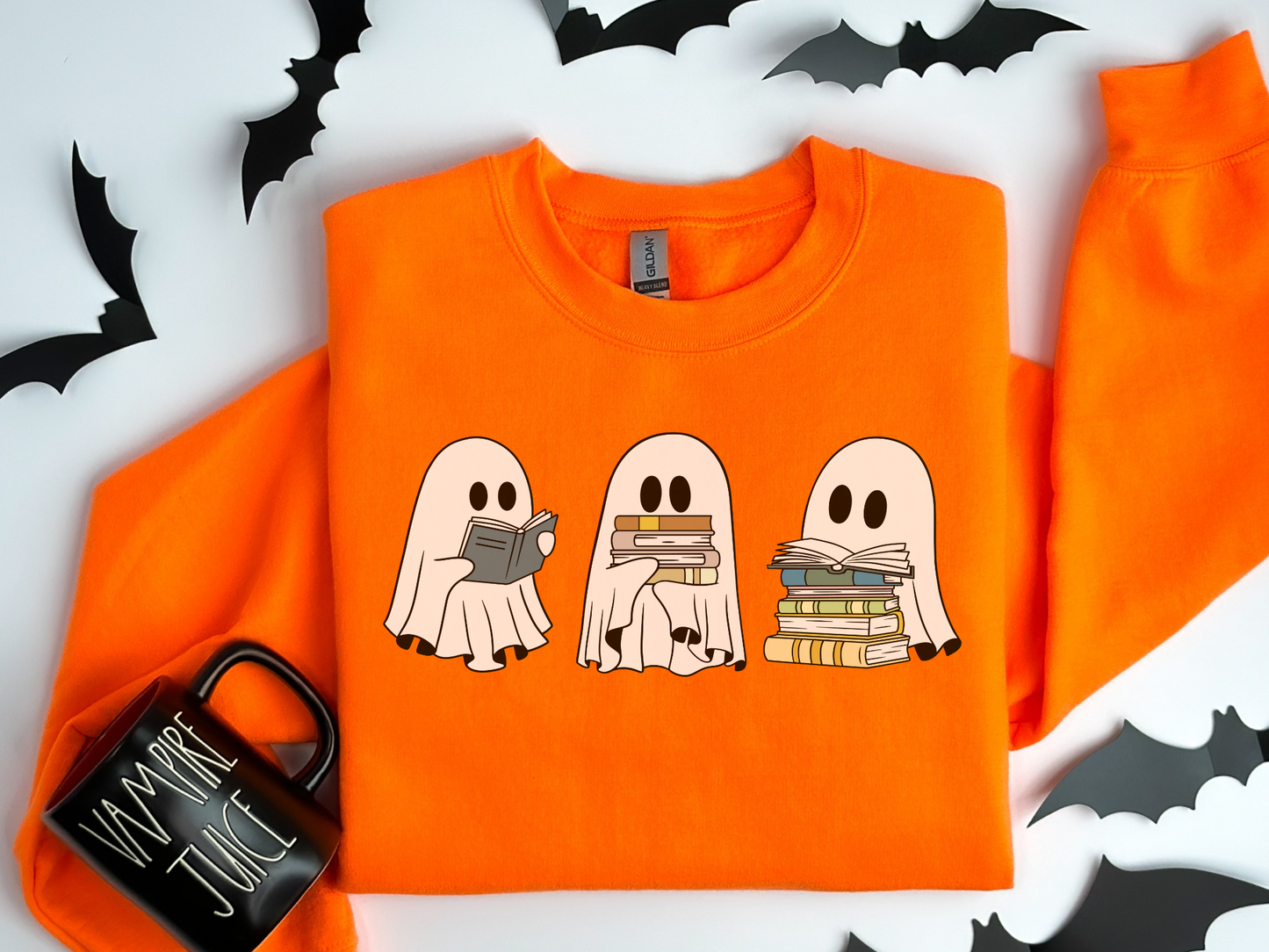 Halloween Ghosts Reading Books Sweatshirt