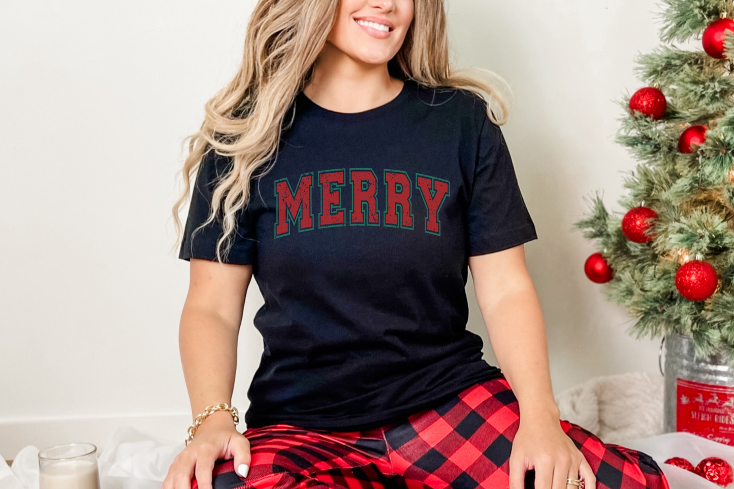 Christmas Merry Varsity Graphic Tee