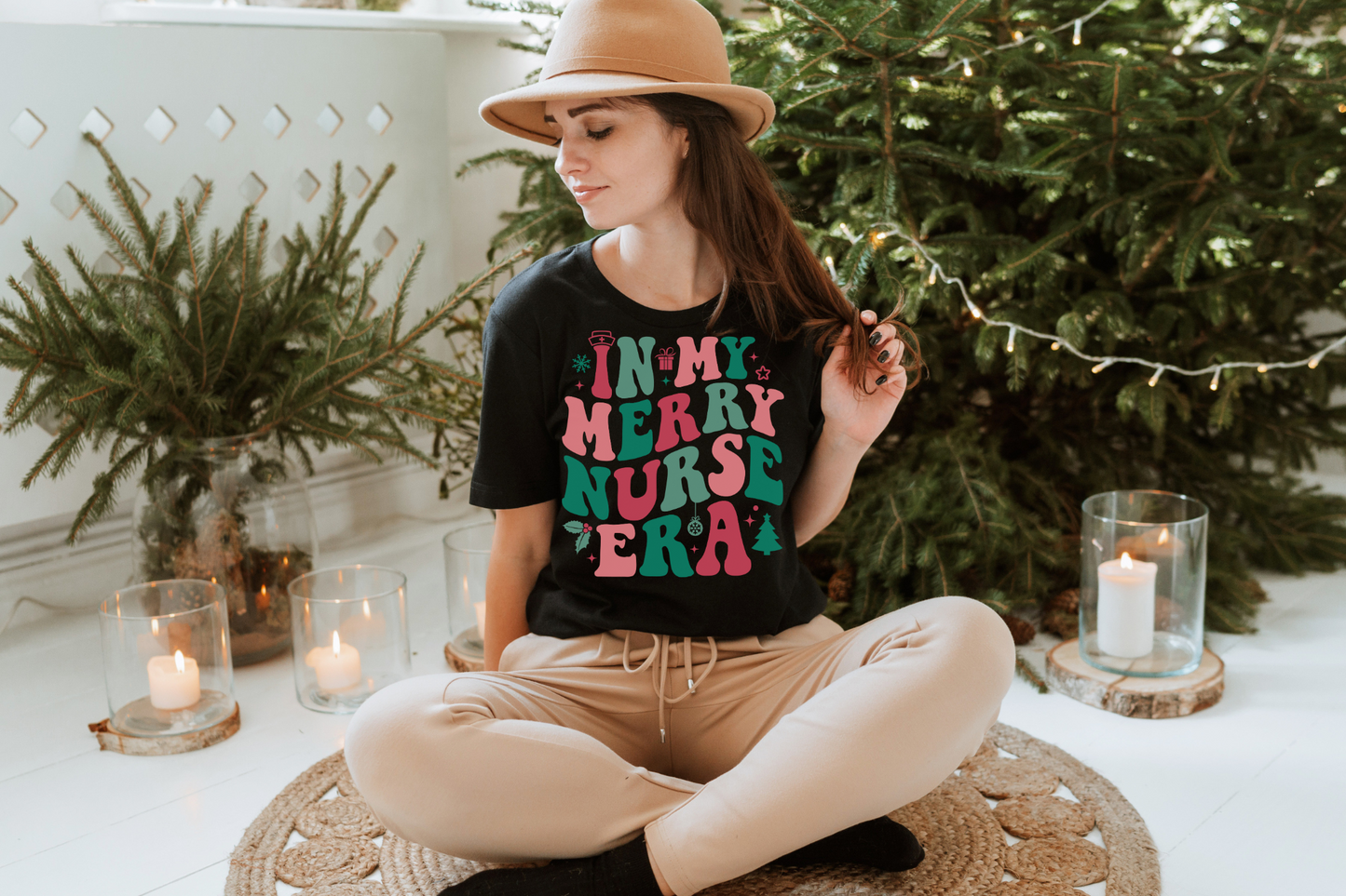 Christmas In My Merry Nurse Era Graphic Tee