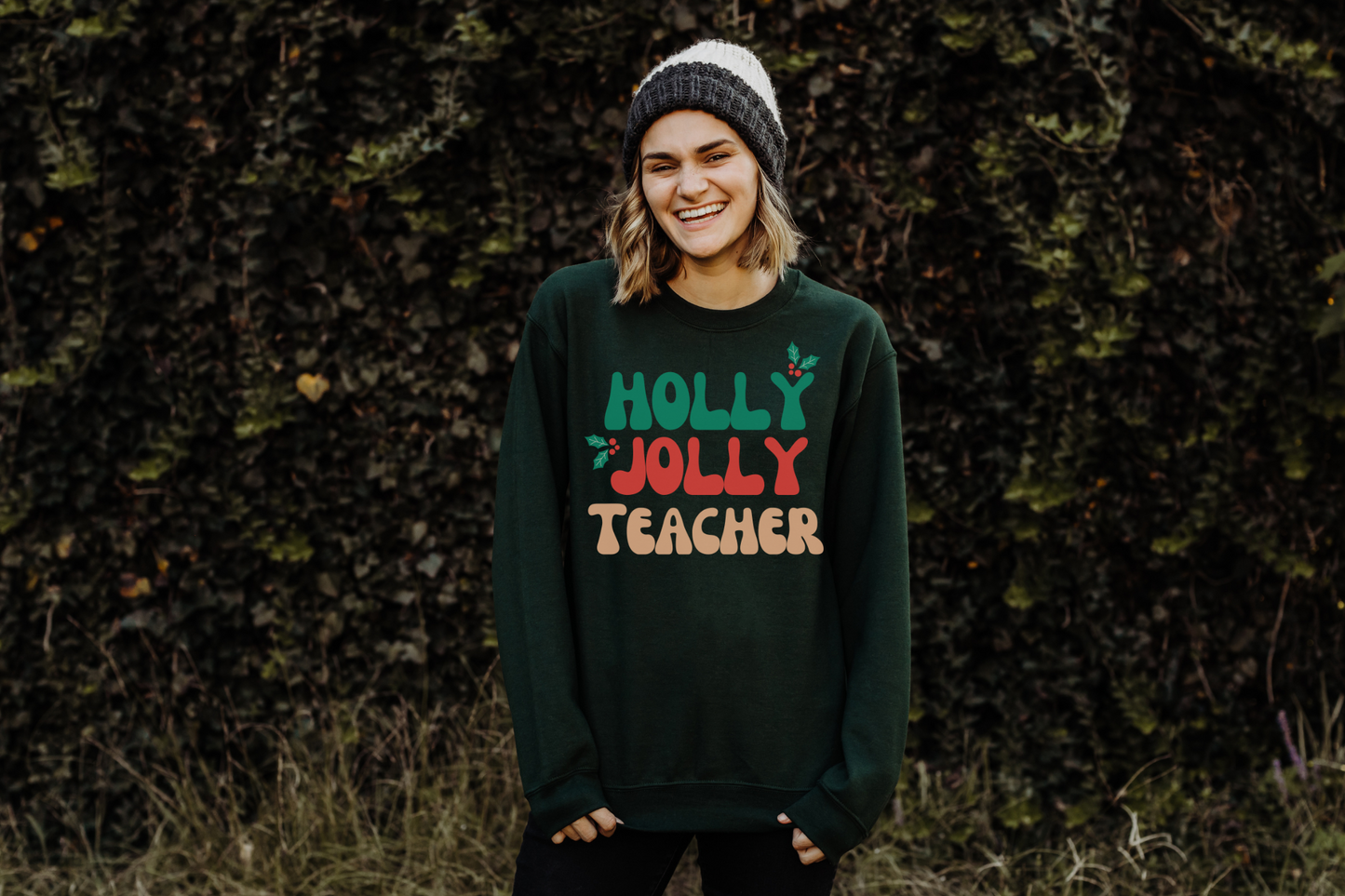 Christmas Holly Jolly Teacher Sweatshirt