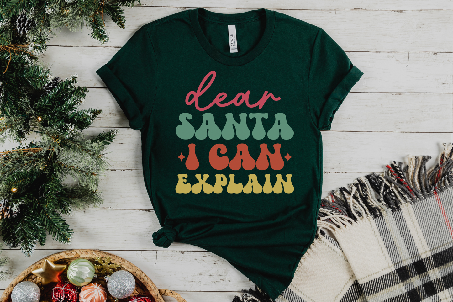 Christmas Dear Santa I Can Explain Graphic Tee