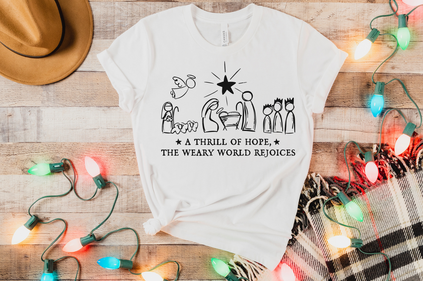 A Thrill of Hope Christian Christmas Graphic Tee