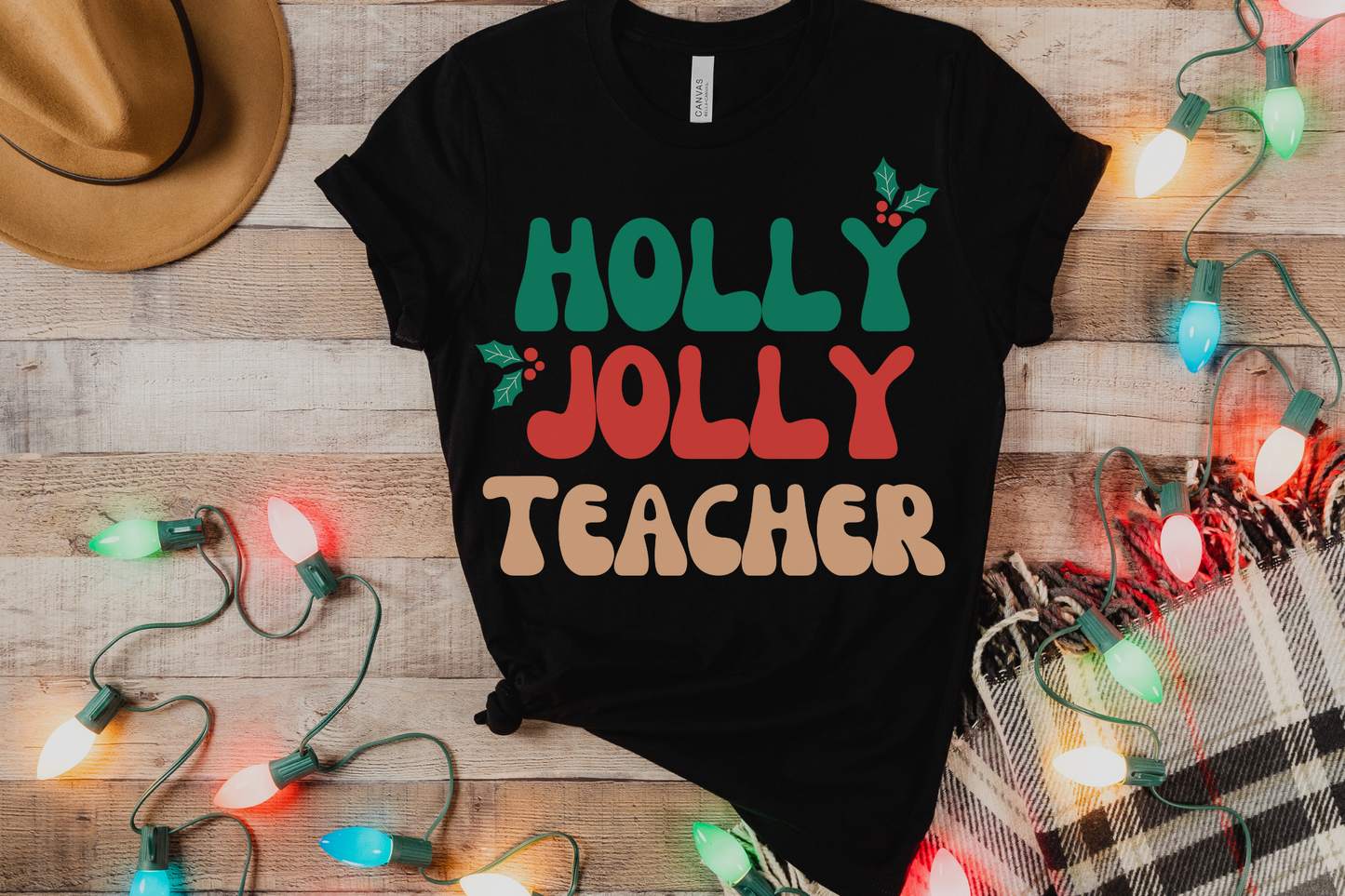Christmas Holly Jolly Teacher Graphic Tee