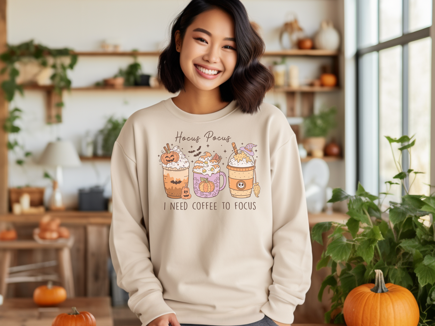 Halloween Hocus Pocus I Need Coffee to Focus Sweatshirt