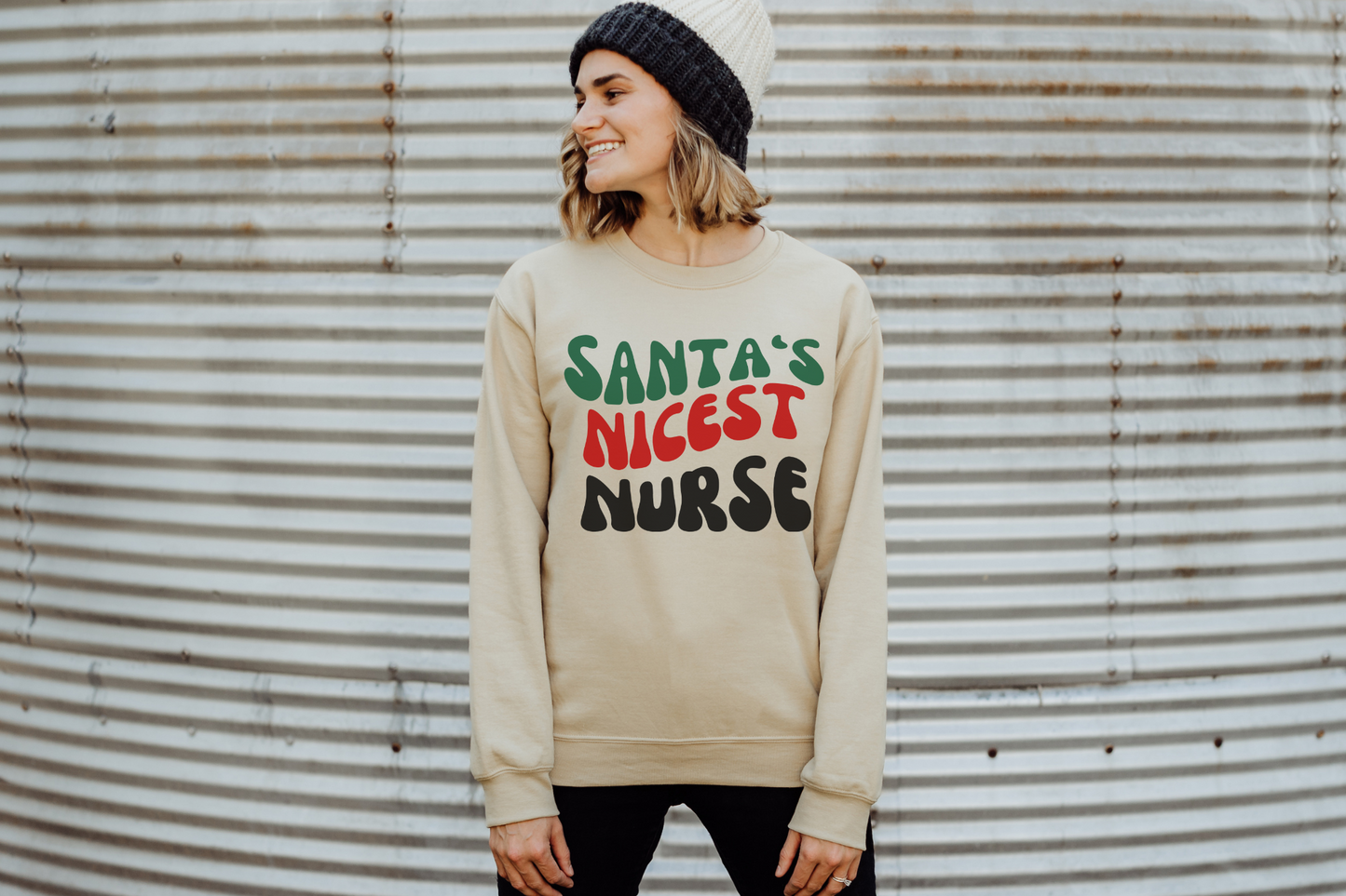 Christmas Santa's Nicest Nurse Sweatshirt