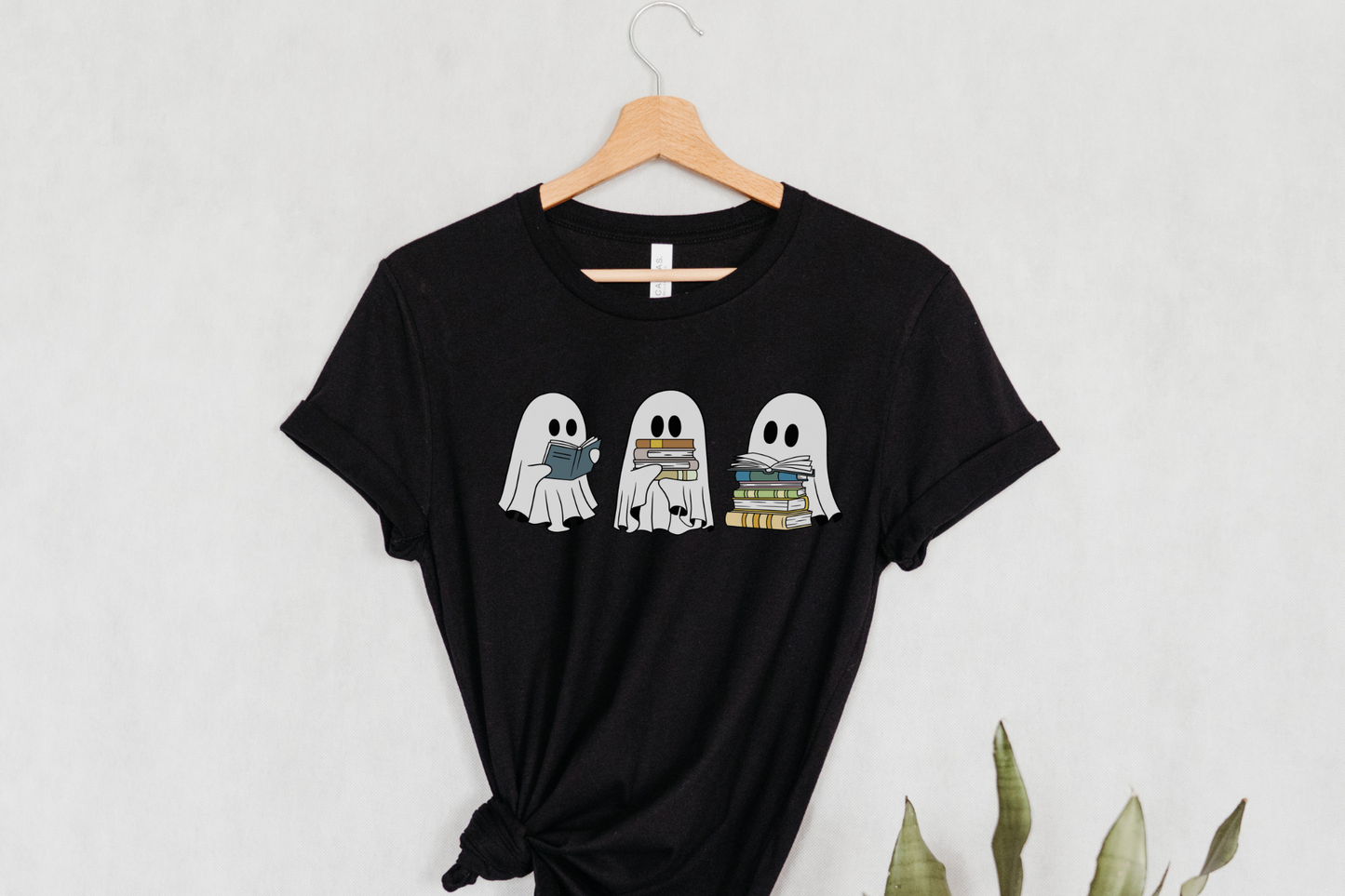 Halloween Ghosts Reading Books Graphic Tee