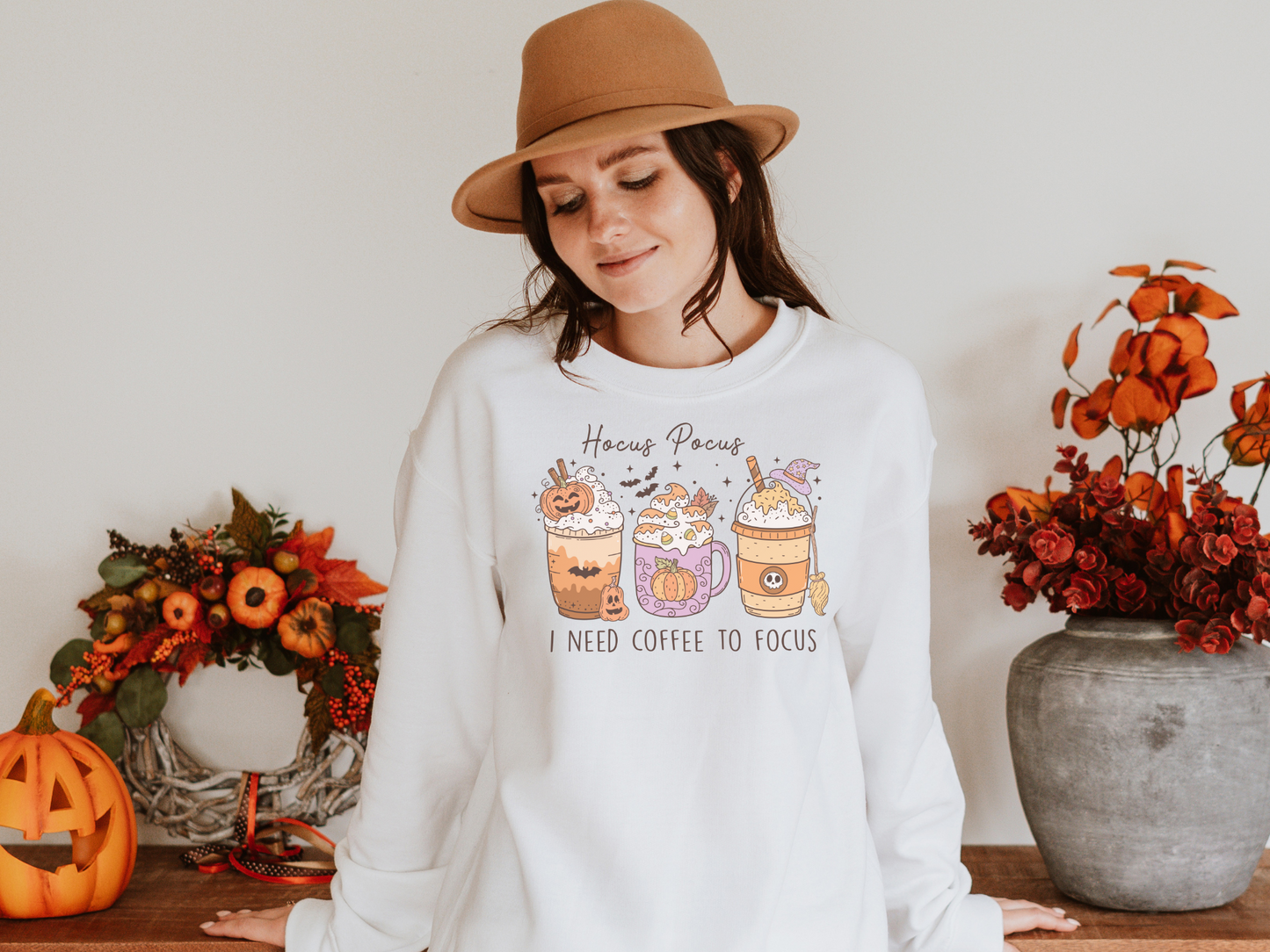 Halloween Hocus Pocus I Need Coffee to Focus Sweatshirt