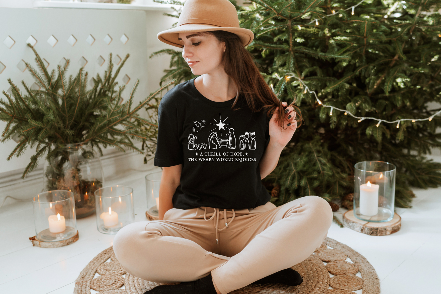 A Thrill of Hope Christian Christmas Graphic Tee