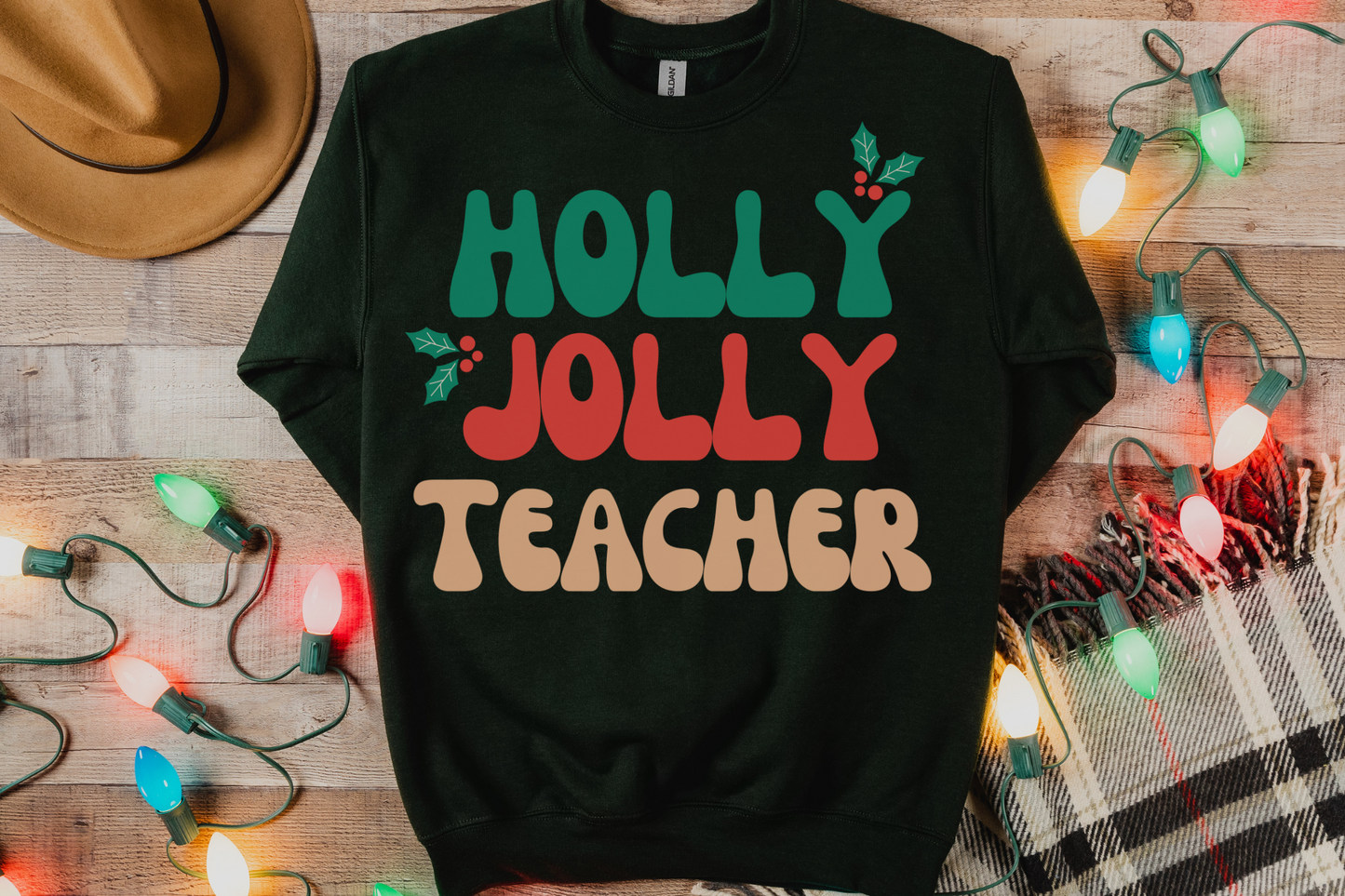 Christmas Holly Jolly Teacher Sweatshirt