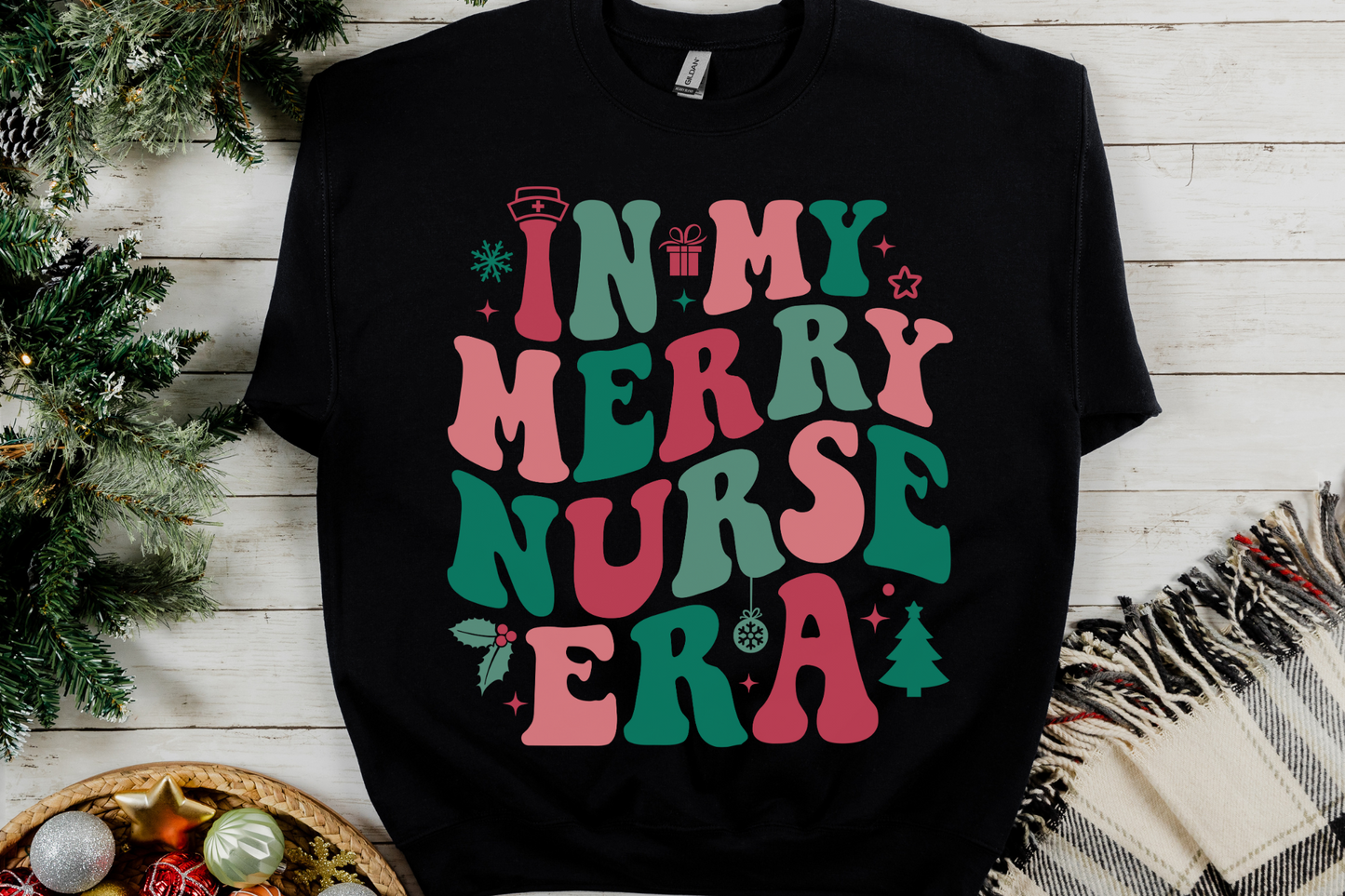 Christmas In My Merry Nurse Era Sweatshirt