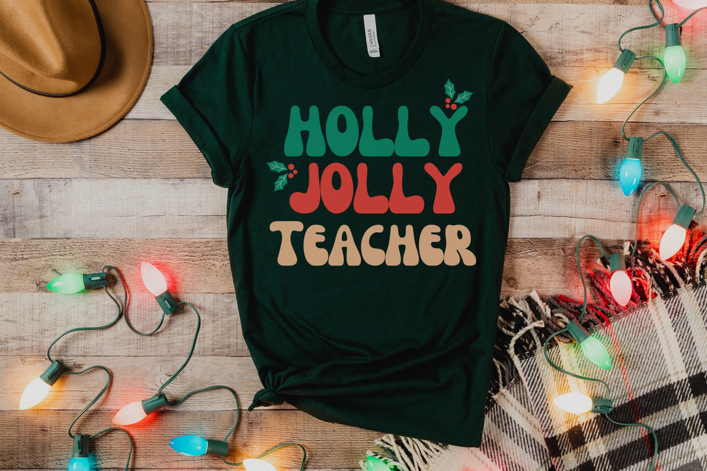Christmas Holly Jolly Teacher Graphic Tee