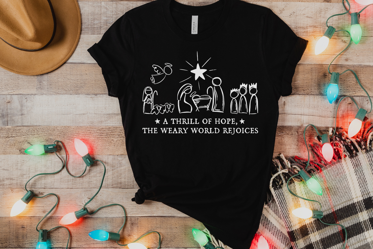 A Thrill of Hope Christian Christmas Graphic Tee