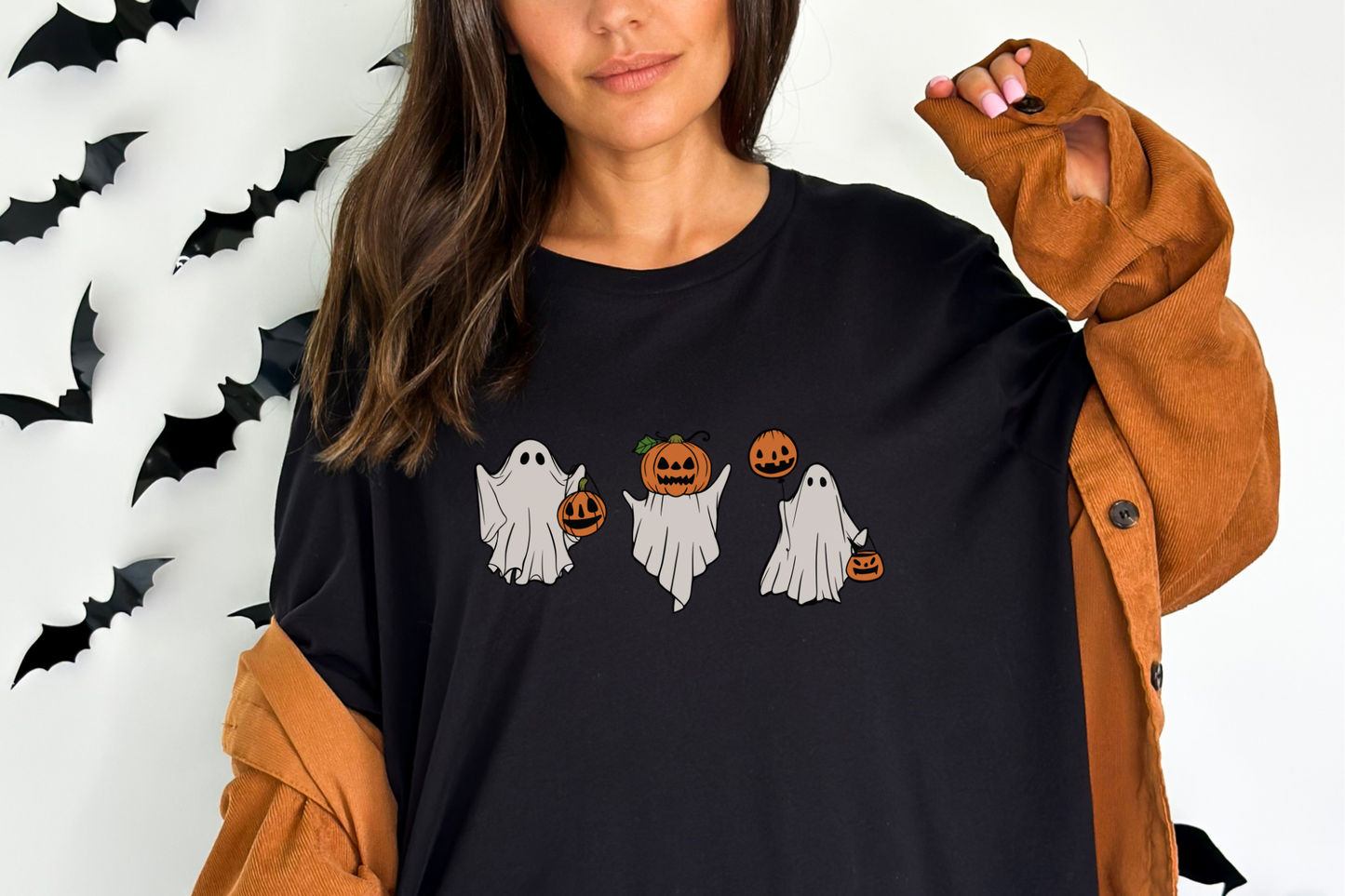 Halloween Ghost Jack-O-Lantern Graphic Tee