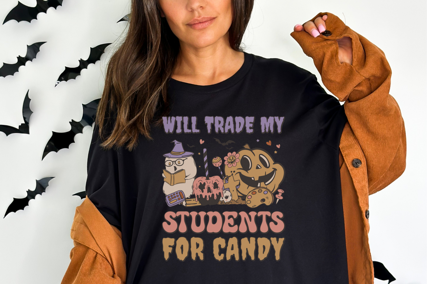 Halloween Will Trade My Students for Candy Graphic Tee