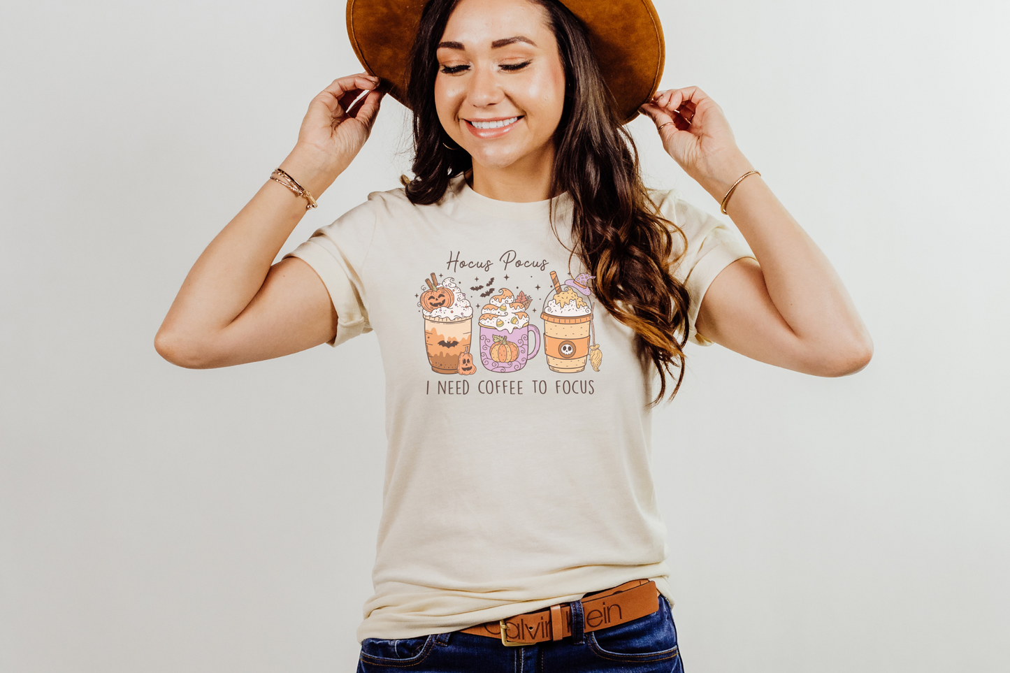 Halloween Hocus Pocus I Need Coffee to Focus Graphic Tee