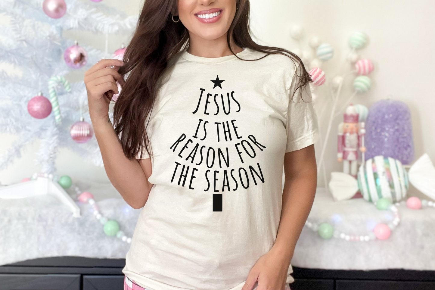 Christmas Christian Jesus is the Reason for the Season Graphic Tee