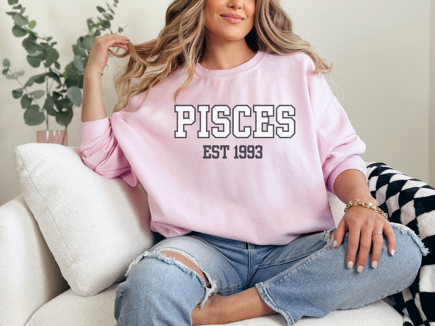 Personalized Pisces Birth Year Sweatshirt