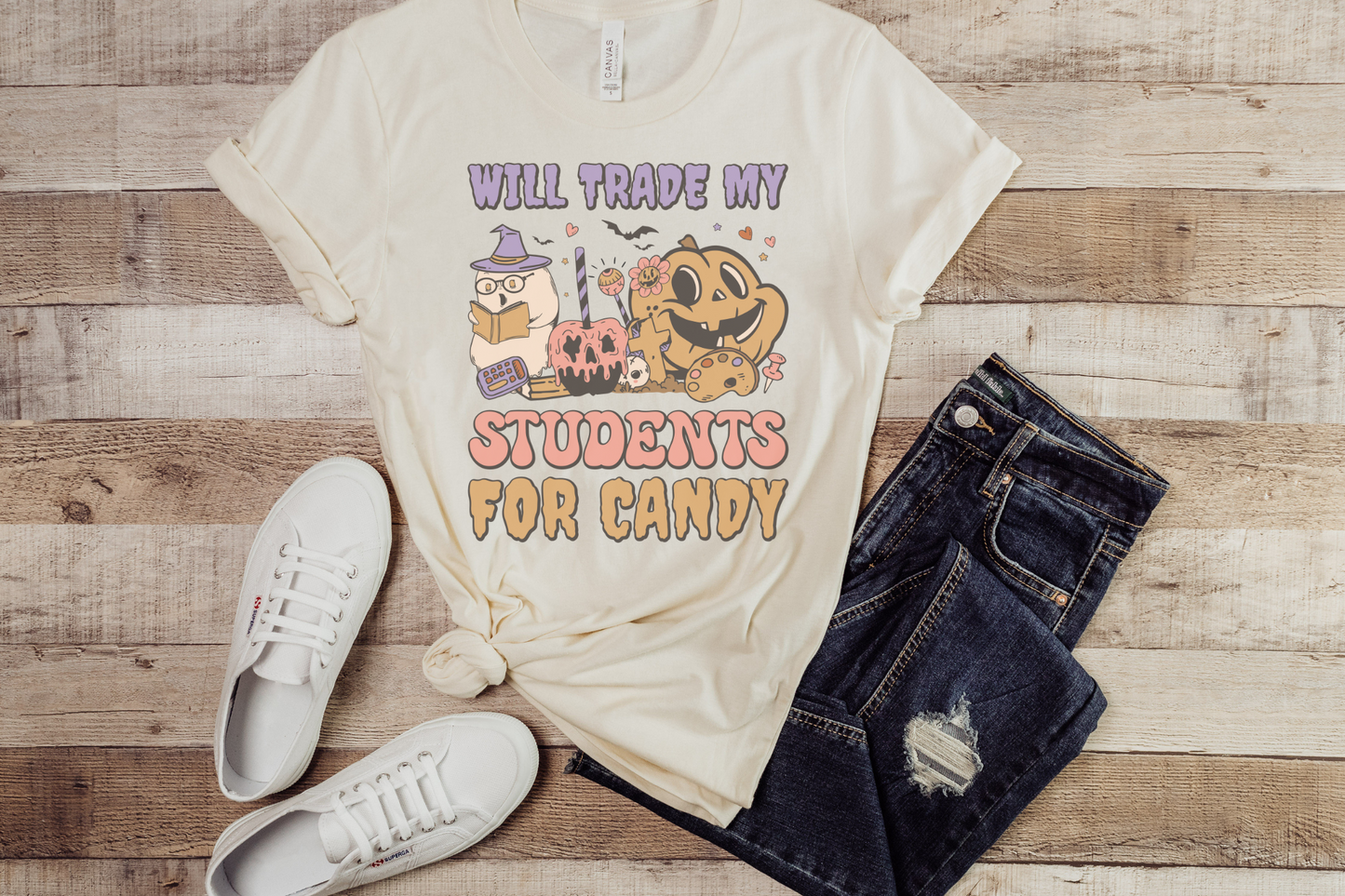 Halloween Will Trade My Students for Candy Graphic Tee