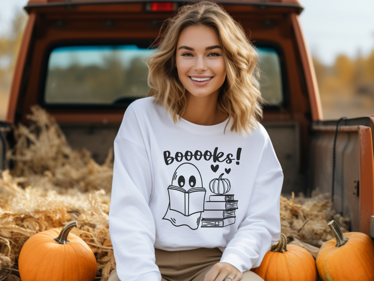 Halloween Ghost Books Sweatshirt