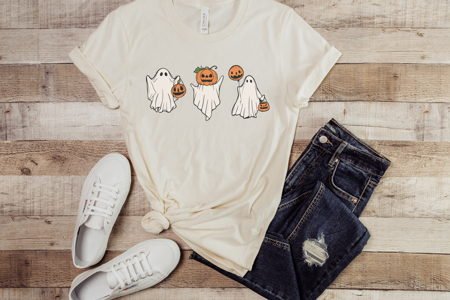 Halloween Ghost Jack-O-Lantern Graphic Tee