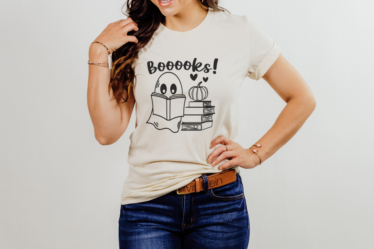 Halloween Ghost Books Graphic Tee