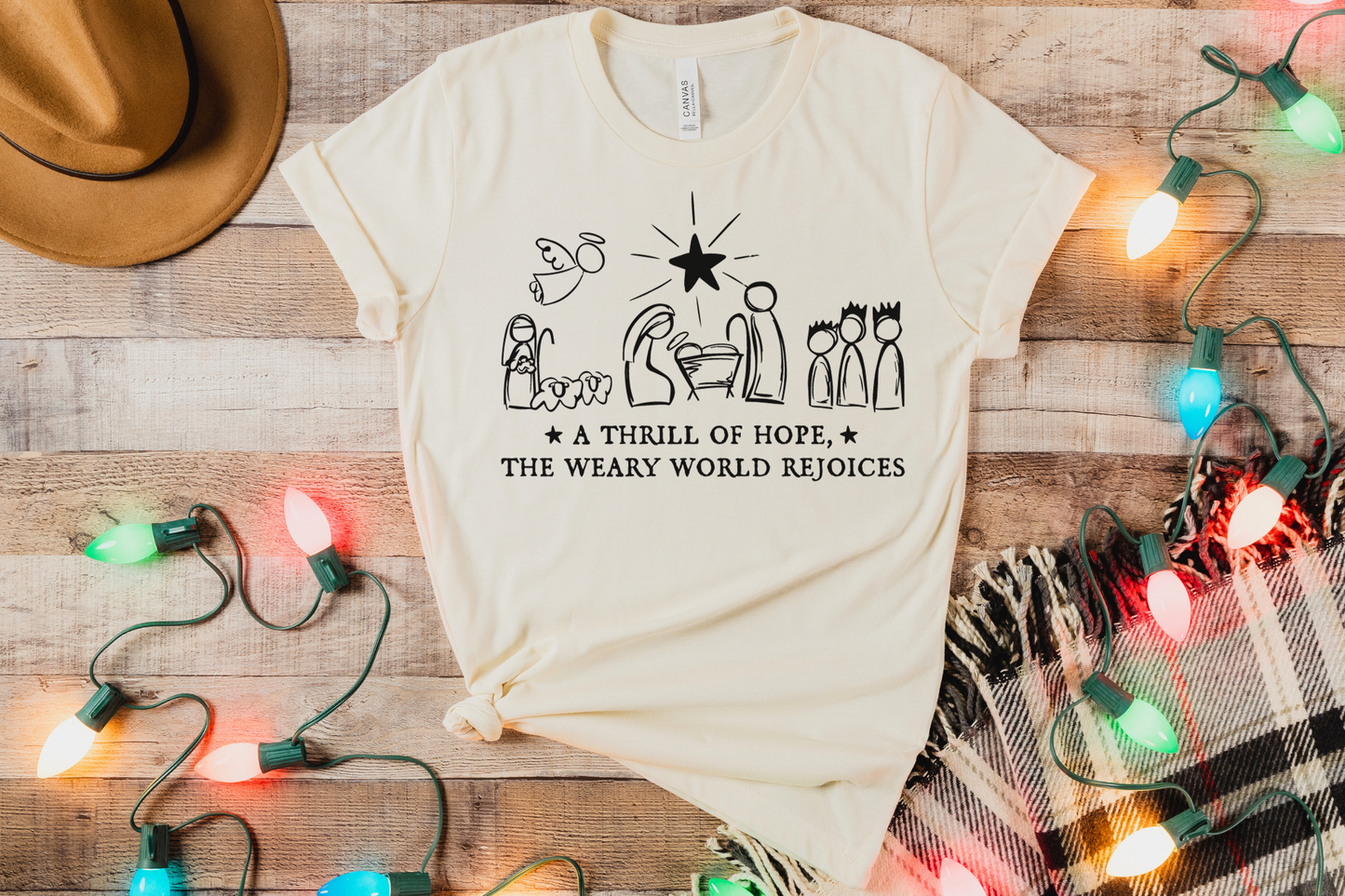 A Thrill of Hope Christian Christmas Graphic Tee