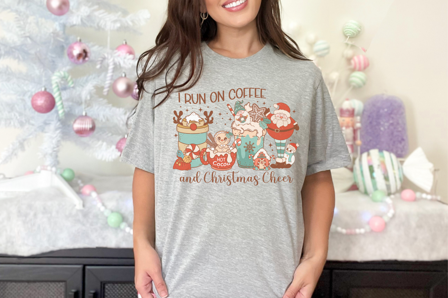 Christmas Coffee and Christmas Cheer Graphic Tee