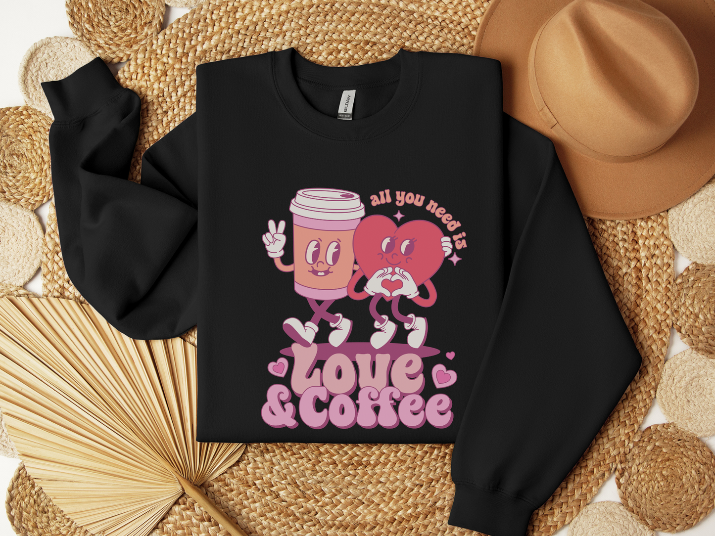 Valentine's Day Love and Coffee Sweatshirt