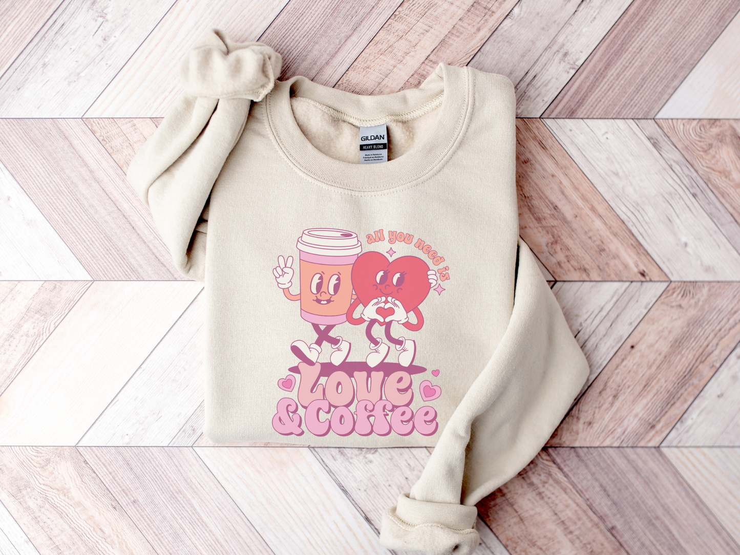 Valentine's Day Love and Coffee Sweatshirt