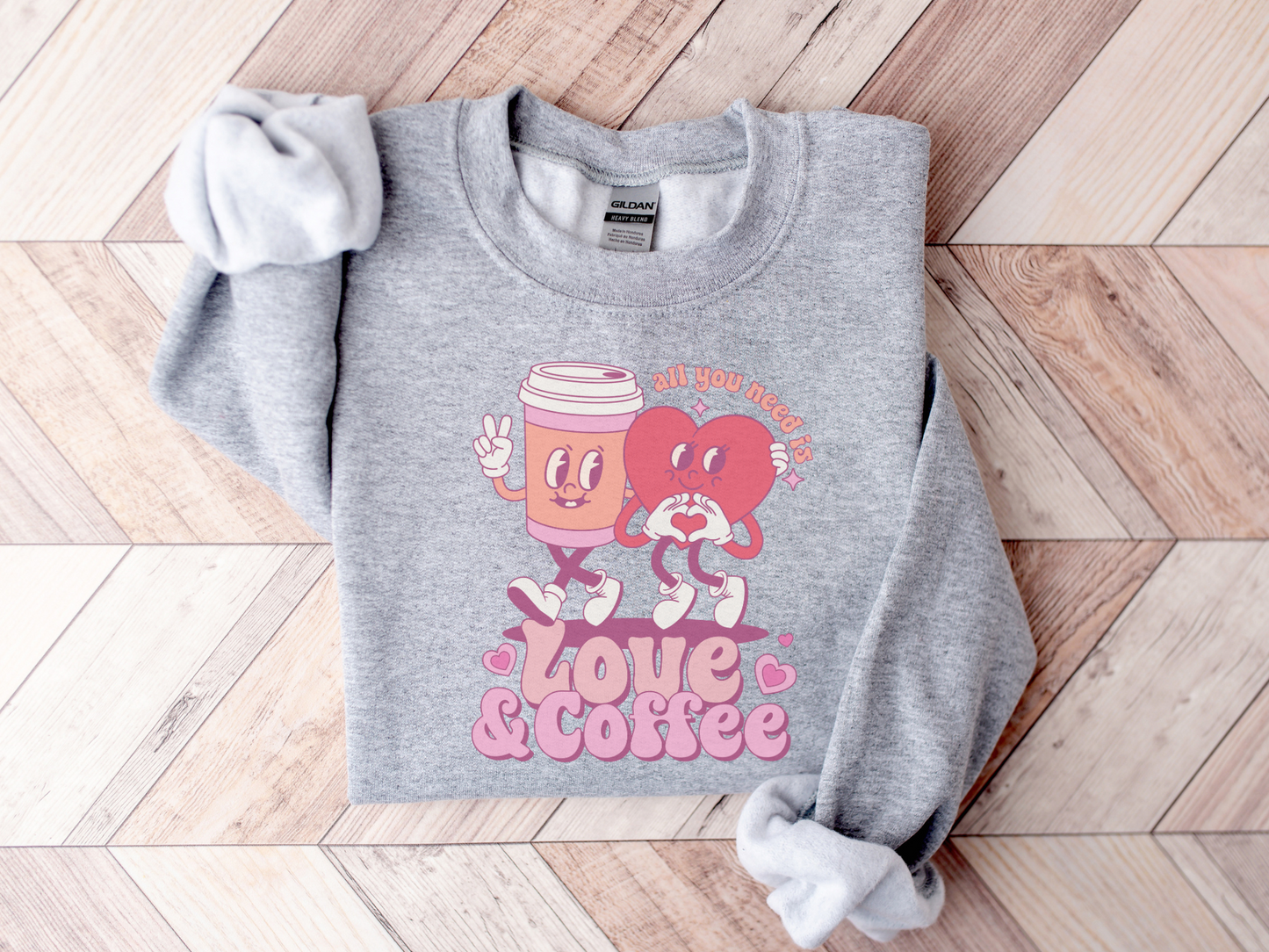 Valentine's Day Love and Coffee Sweatshirt